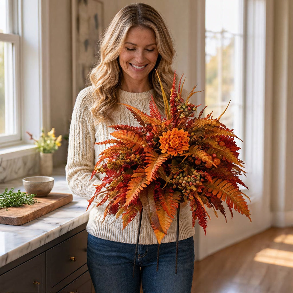 Fallpetal - Herbstliches Dekorations-Blumenarrangement für Innen und Außen