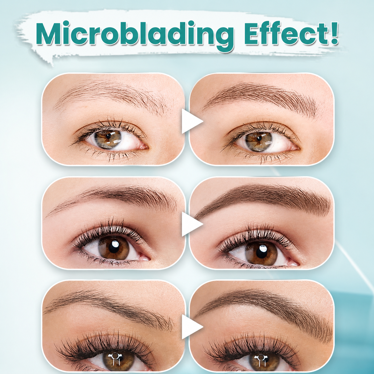 Augenbrauenstift | Wasserdichter 3D mit 4 Gabelspitzen | Microblading-Effekt | BrowFinesse