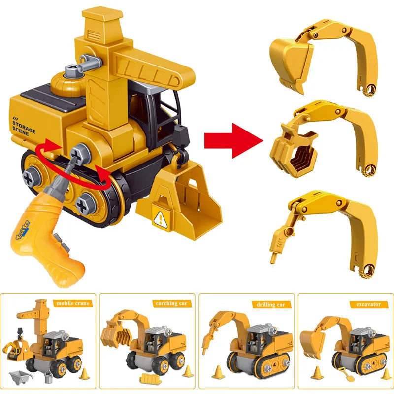 Buildora - Baufahrzeug-Spielset zum Schrauben mit Figur