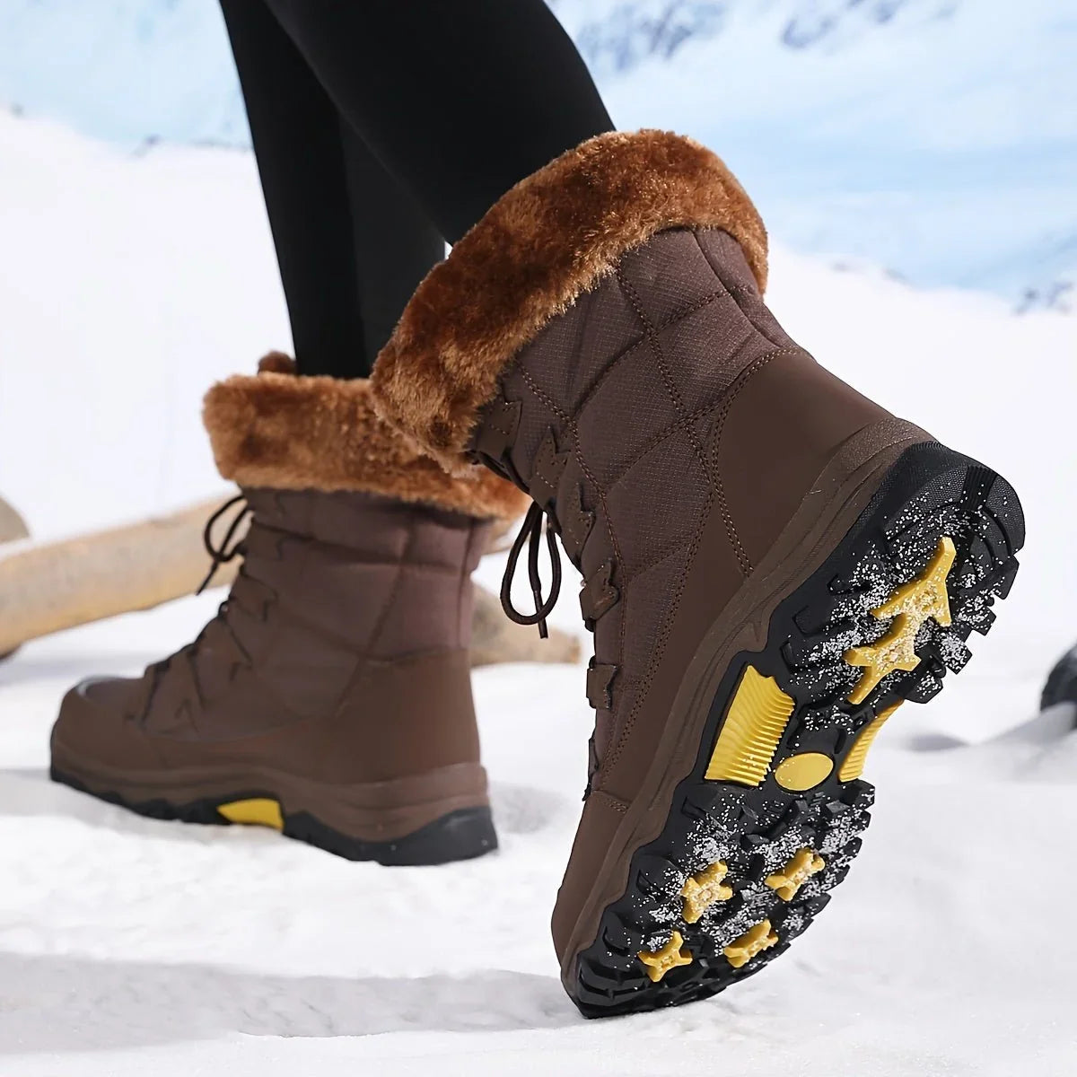 Solelyn - Damen-Winterstiefel mit Profilsohle