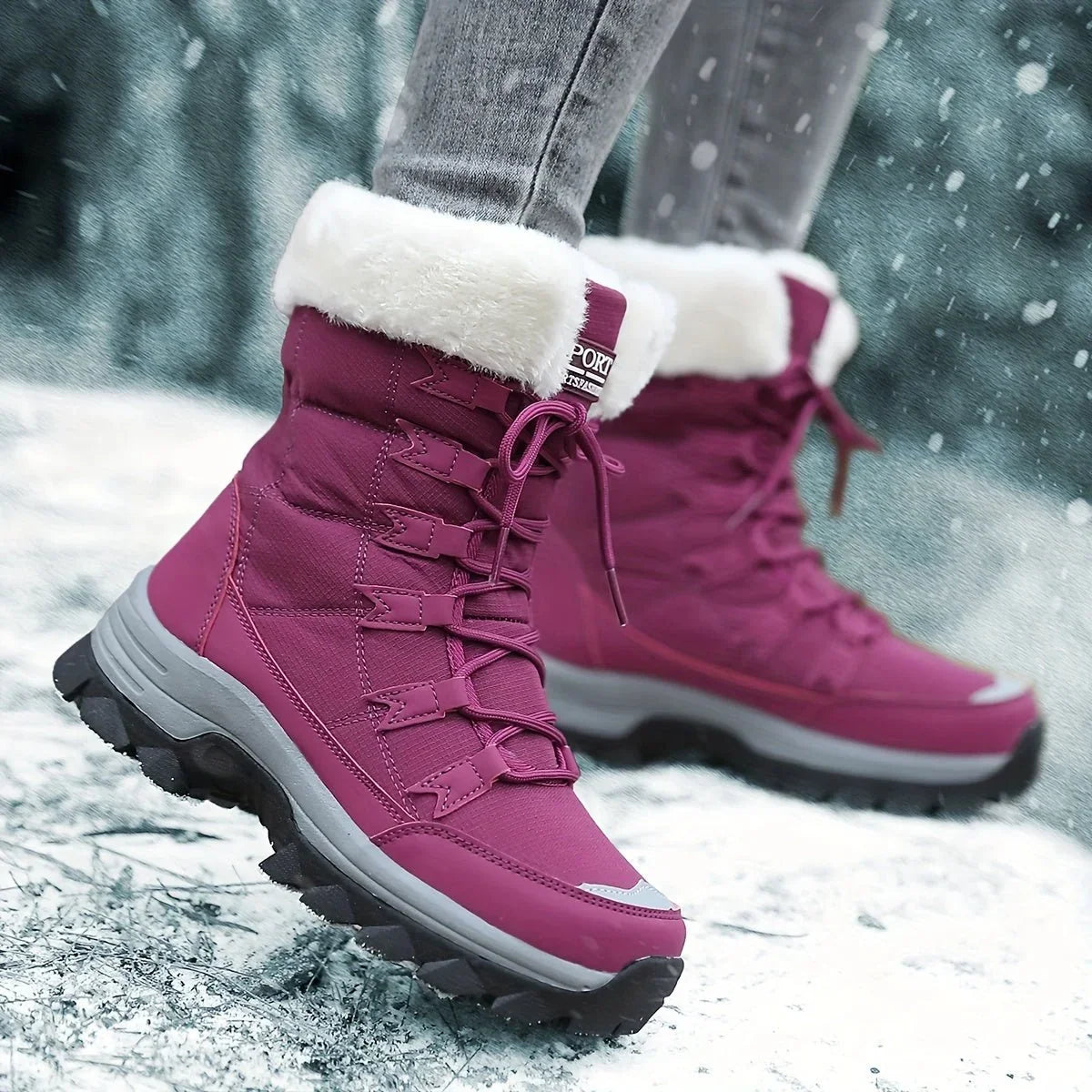 Solelyn - Damen-Winterstiefel mit Profilsohle