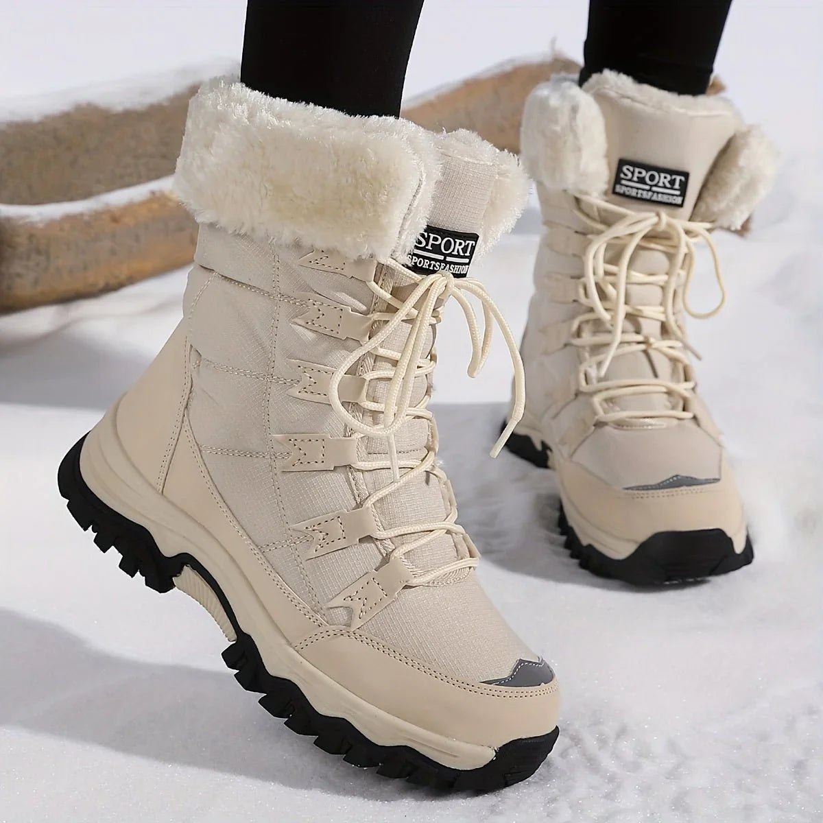Solelyn - Damen-Winterstiefel mit Profilsohle