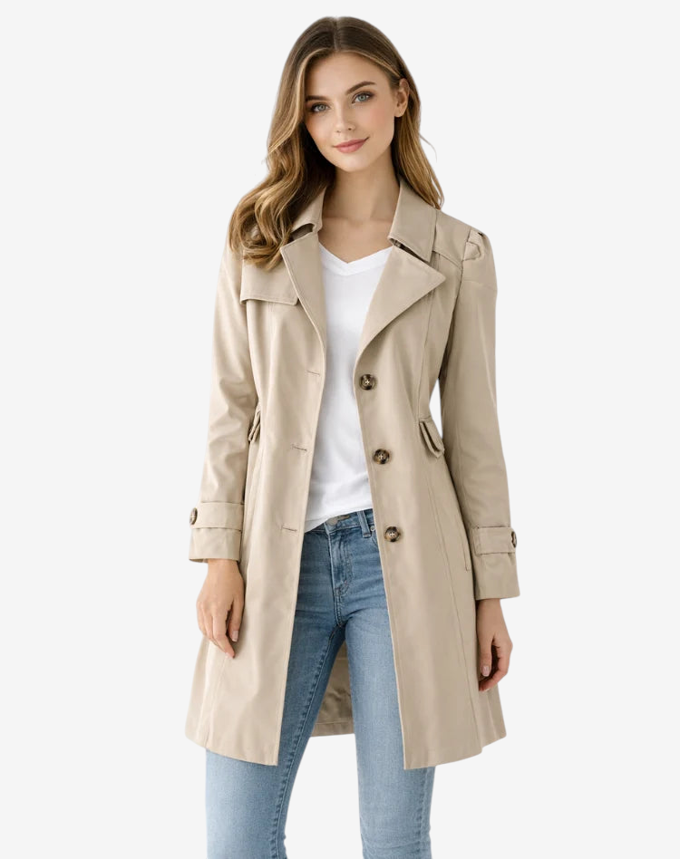 Fitcoat - Taillierter Trenchcoat mit Reverskragen