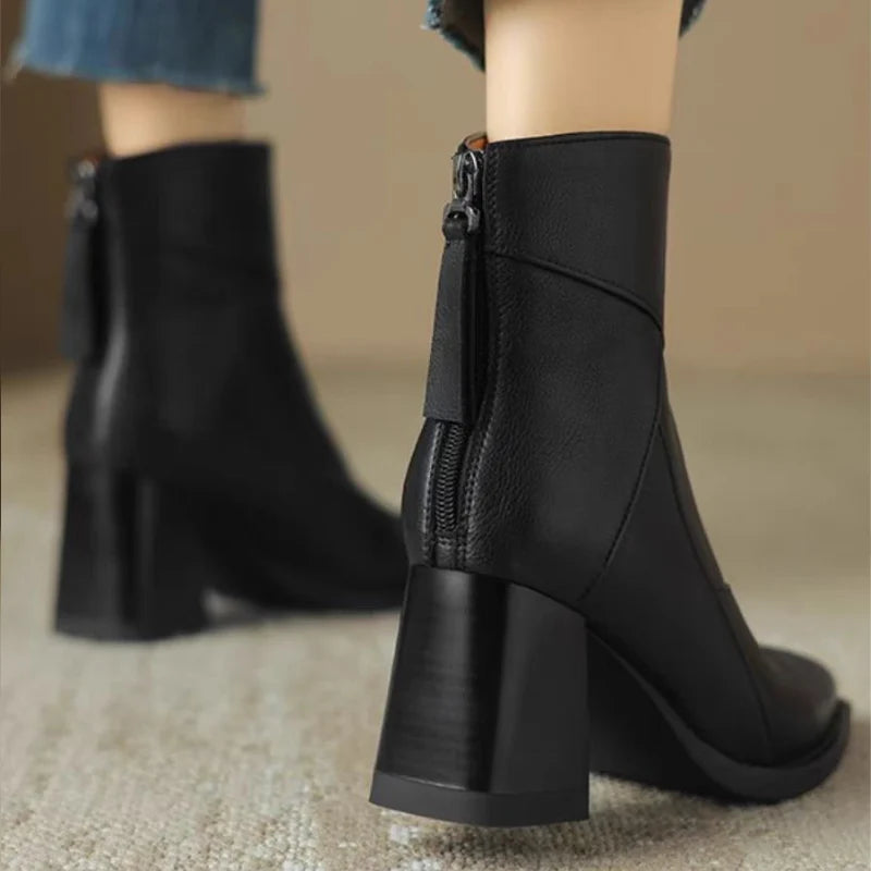 Zipnex - Stiefeletten Mit Eckige Spitze