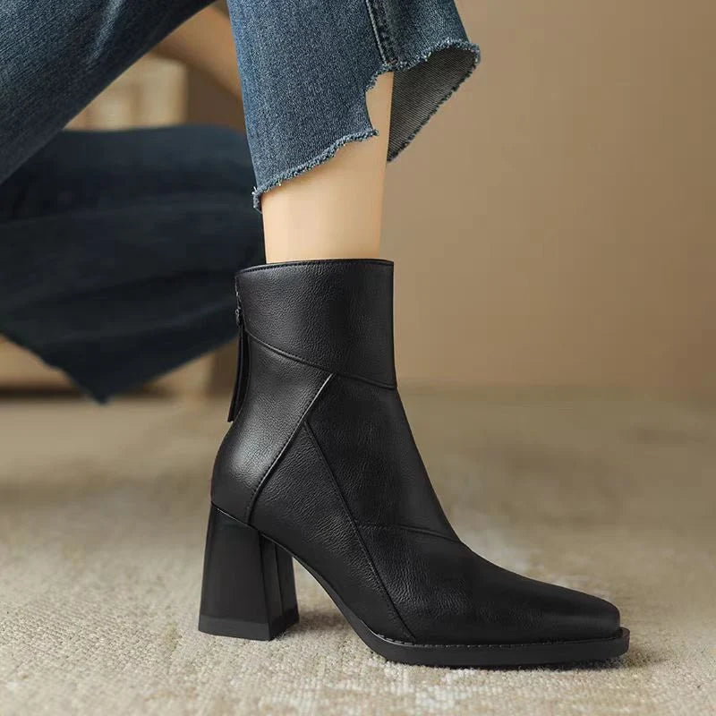 Zipnex - Stiefeletten Mit Eckige Spitze