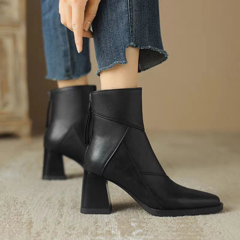 Zipnex - Stiefeletten Mit Eckige Spitze