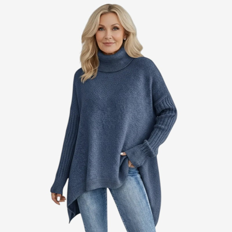 Necklyn - Damen-Pullover mit Rollkragen und verlängertem Rücken