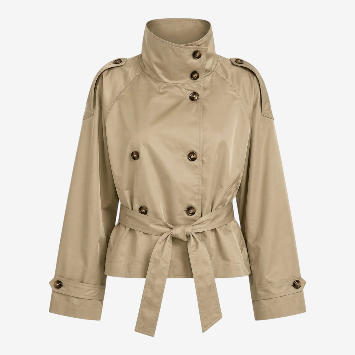 Trenchrex - Damen-Trenchcoat mit Doppelknopfverschluss und Bindegürtel