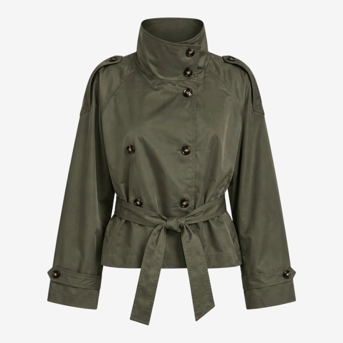 Trenchrex - Damen-Trenchcoat mit Doppelknopfverschluss und Bindegürtel