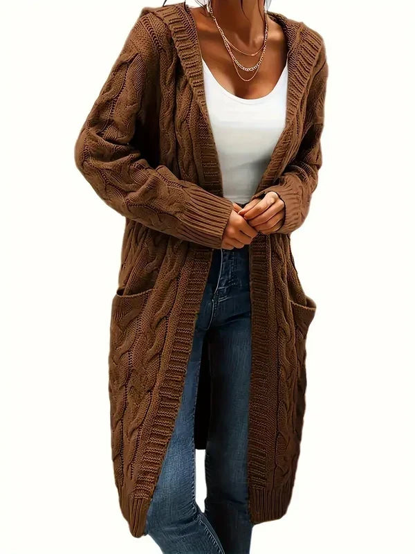 Stitchvest - Strickjacke ohne Kragen mit integrierter Tasche