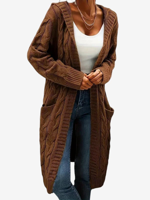 Stitchvest - Strickjacke ohne Kragen mit integrierter Tasche