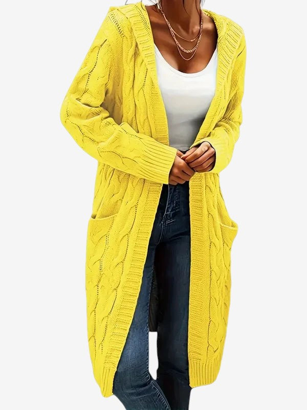 Stitchvest - Strickjacke ohne Kragen mit integrierter Tasche