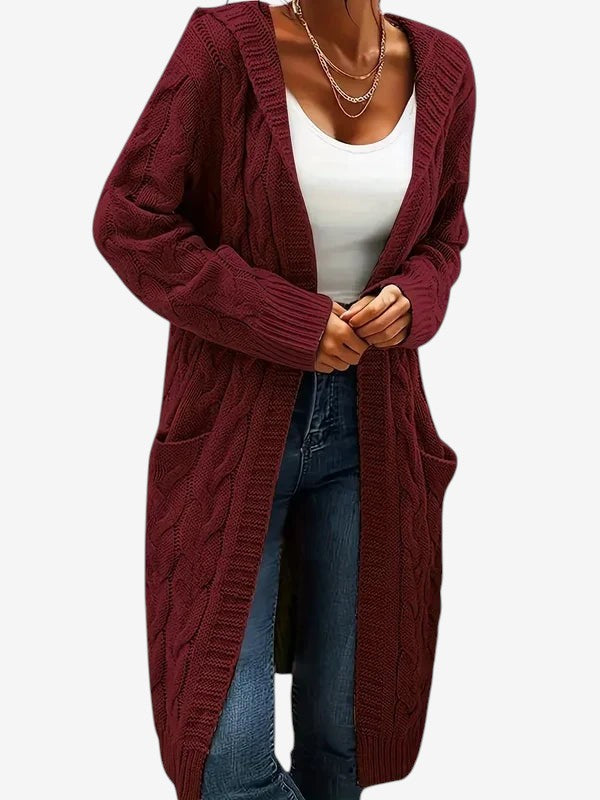 Stitchvest - Strickjacke ohne Kragen mit integrierter Tasche