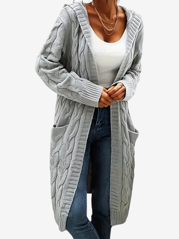 Stitchvest - Strickjacke ohne Kragen mit integrierter Tasche