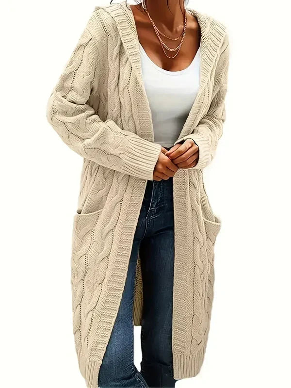Stitchvest - Strickjacke ohne Kragen mit integrierter Tasche