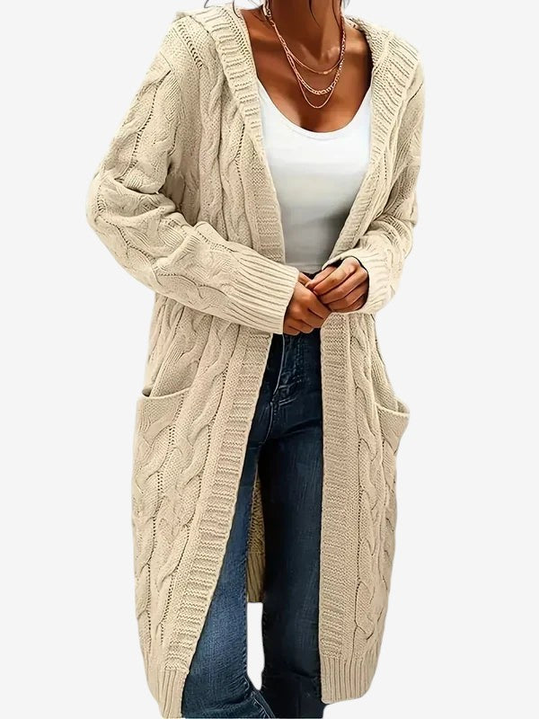 Stitchvest - Strickjacke ohne Kragen mit integrierter Tasche