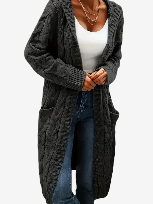 Stitchvest - Strickjacke ohne Kragen mit integrierter Tasche