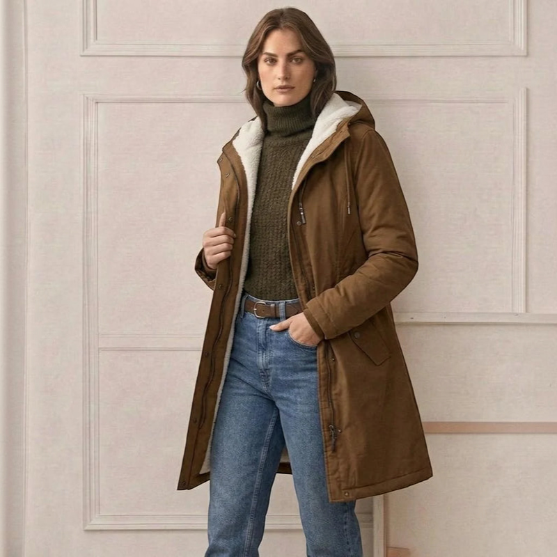 Fleecely - Parka mit Fleece-Futter und fester Kapuze