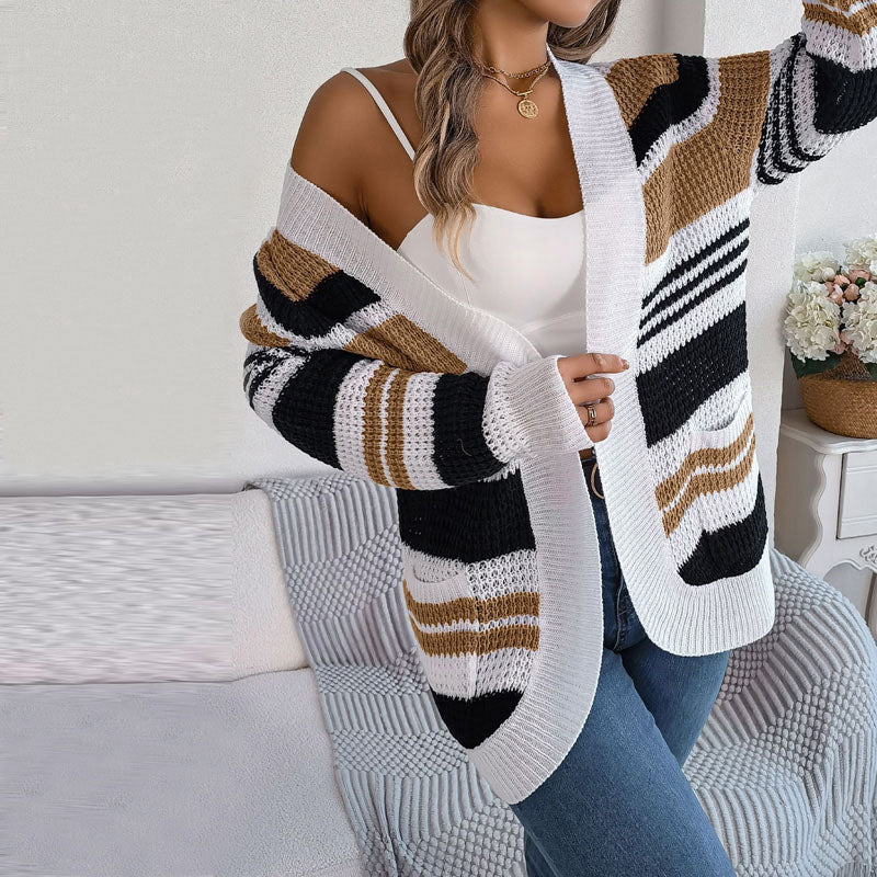 Trelina - Cardigan mit mehrfarbigem Streifenmuster