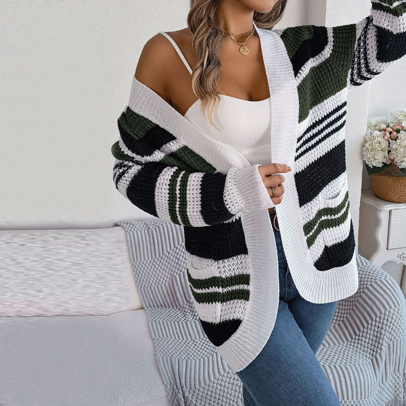 Trelina - Cardigan mit mehrfarbigem Streifenmuster