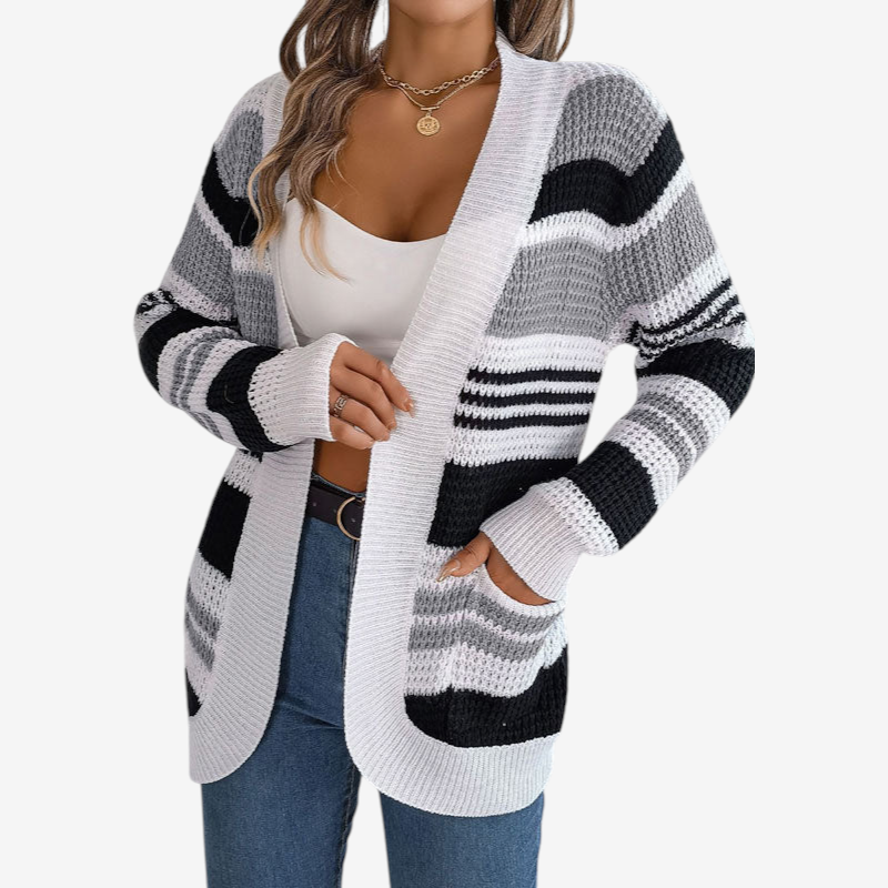 Trelina - Cardigan mit mehrfarbigem Streifenmuster
