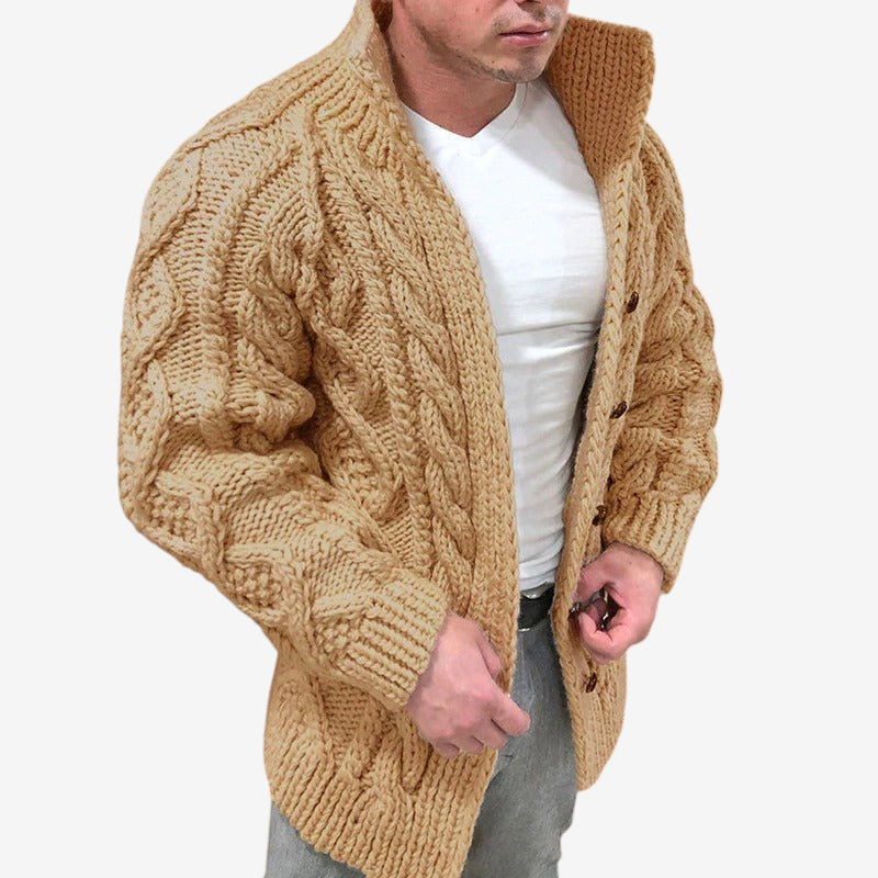 Cardwell - Cardigan für Herren mit Schalkragen und dekorativem Muster
