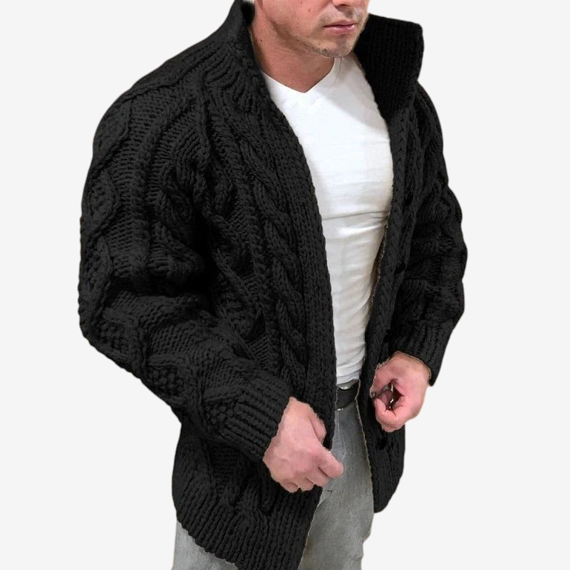 Cardwell - Cardigan für Herren mit Schalkragen und dekorativem Muster