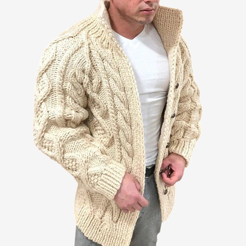 Cardwell - Cardigan für Herren mit Schalkragen und dekorativem Muster