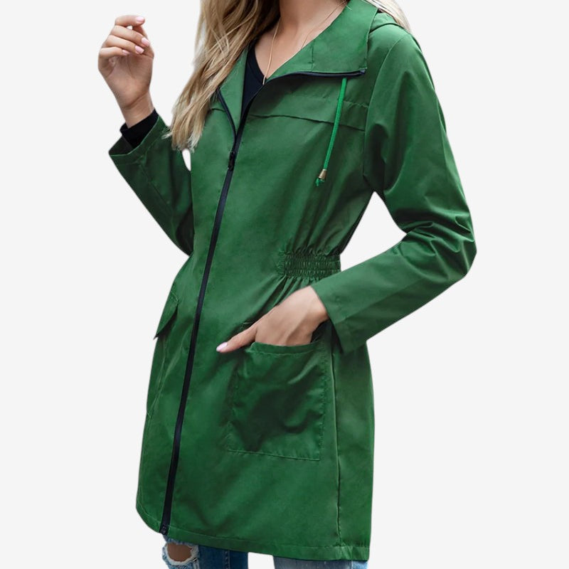 Zipnex - Damen-Jacke mit fester Kapuze und elastischer Taille
