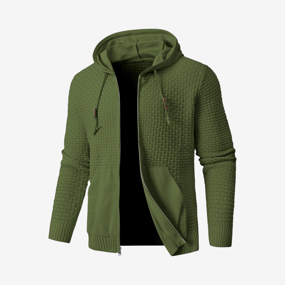Ribmere - Herren-Sweatshirt mit Kapuze und Zopfmuster