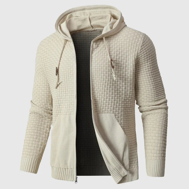 Ribmere - Herren-Sweatshirt mit Kapuze und Zopfmuster