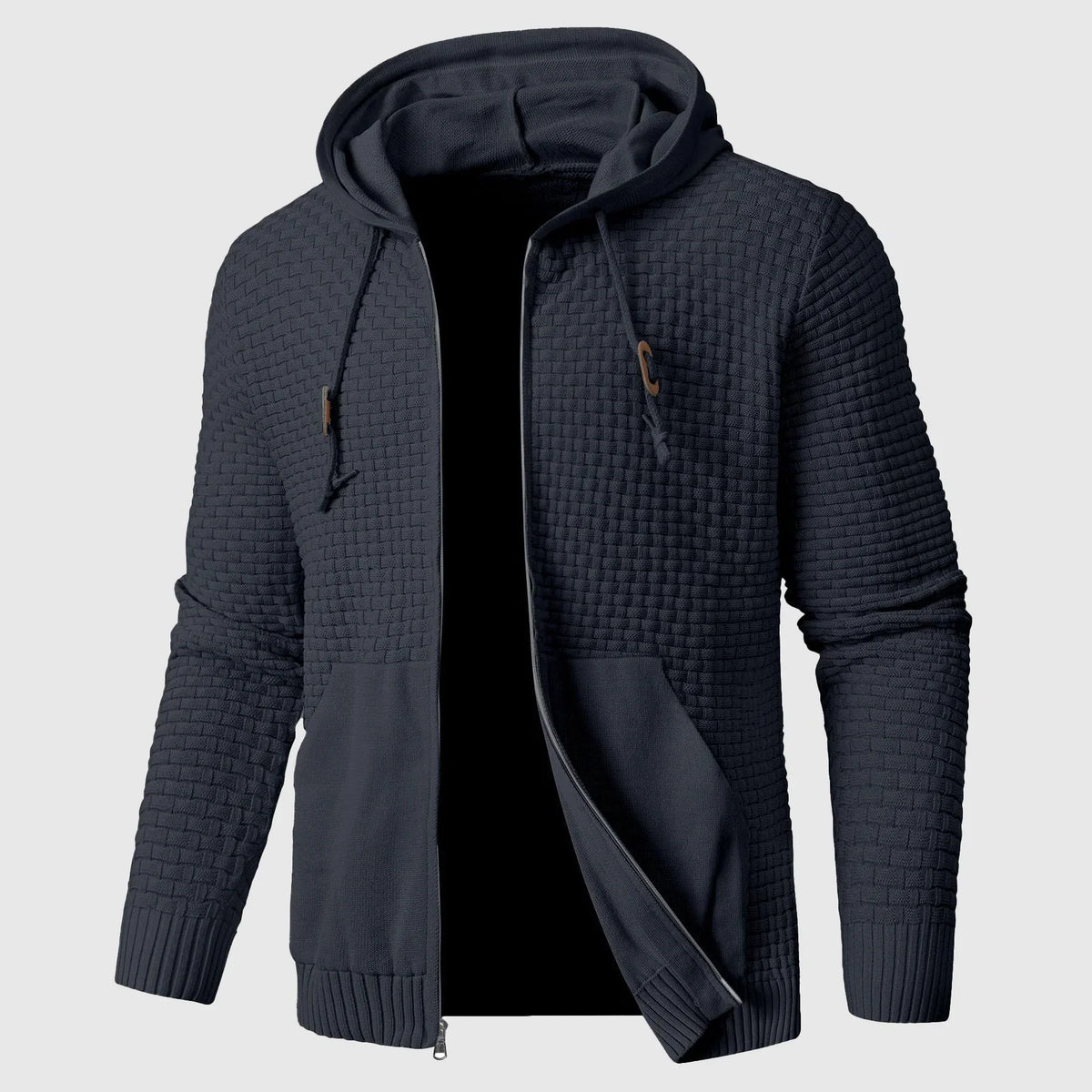 Ribmere - Herren-Sweatshirt mit Kapuze und Zopfmuster