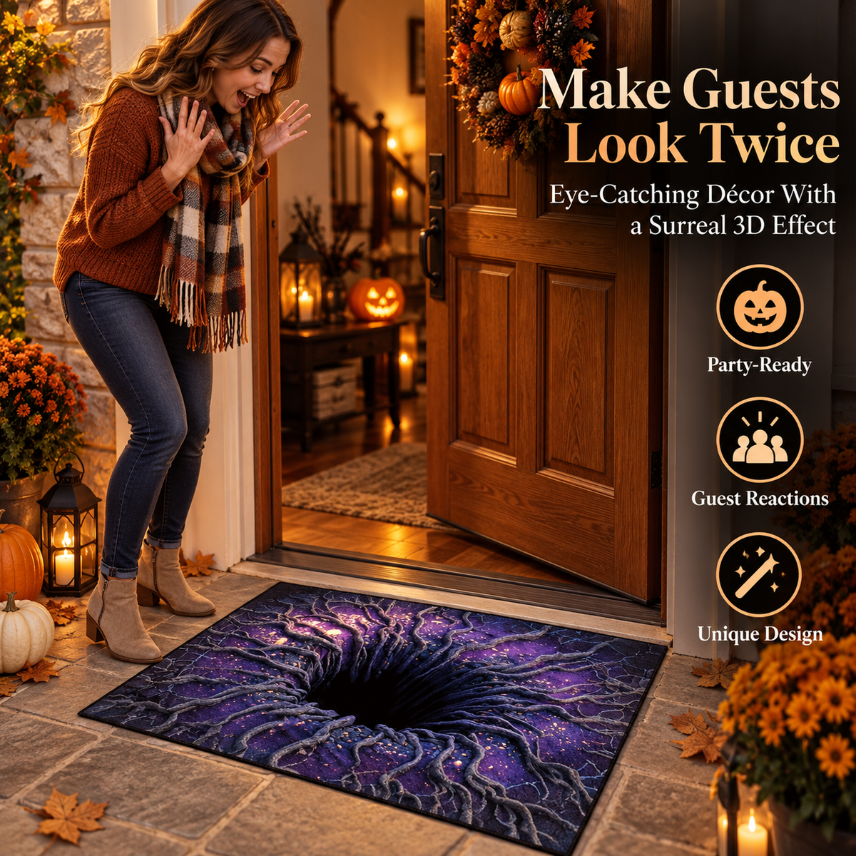 Hallowmat - 3D Halloween Türmatte mit Optischer Illusion