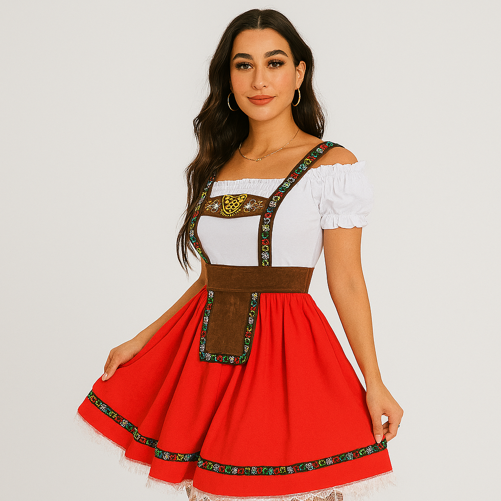 Damen-Dirndl mit Carmen-Ausschnitt und Spitzendetails