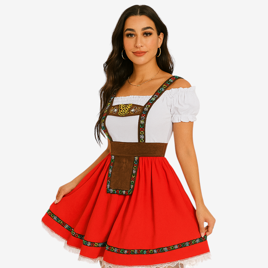 Damen-Dirndl mit Carmen-Ausschnitt und Spitzendetails