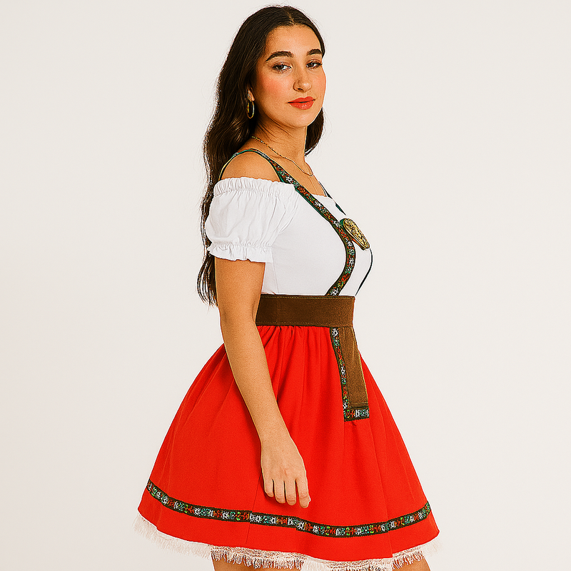 Damen-Dirndl mit Carmen-Ausschnitt und Spitzendetails