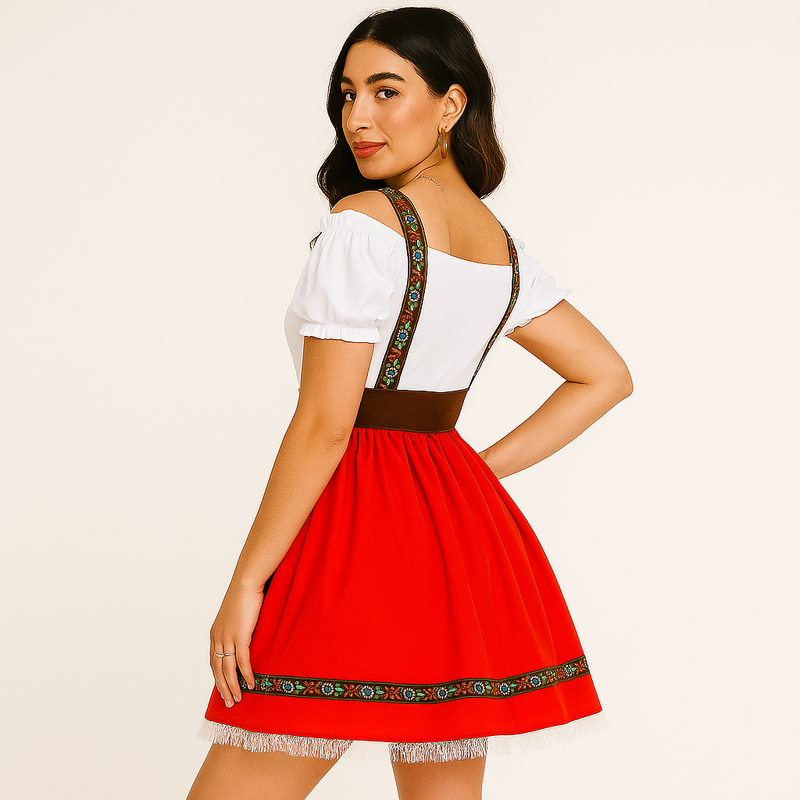 Damen-Dirndl mit Carmen-Ausschnitt und Spitzendetails
