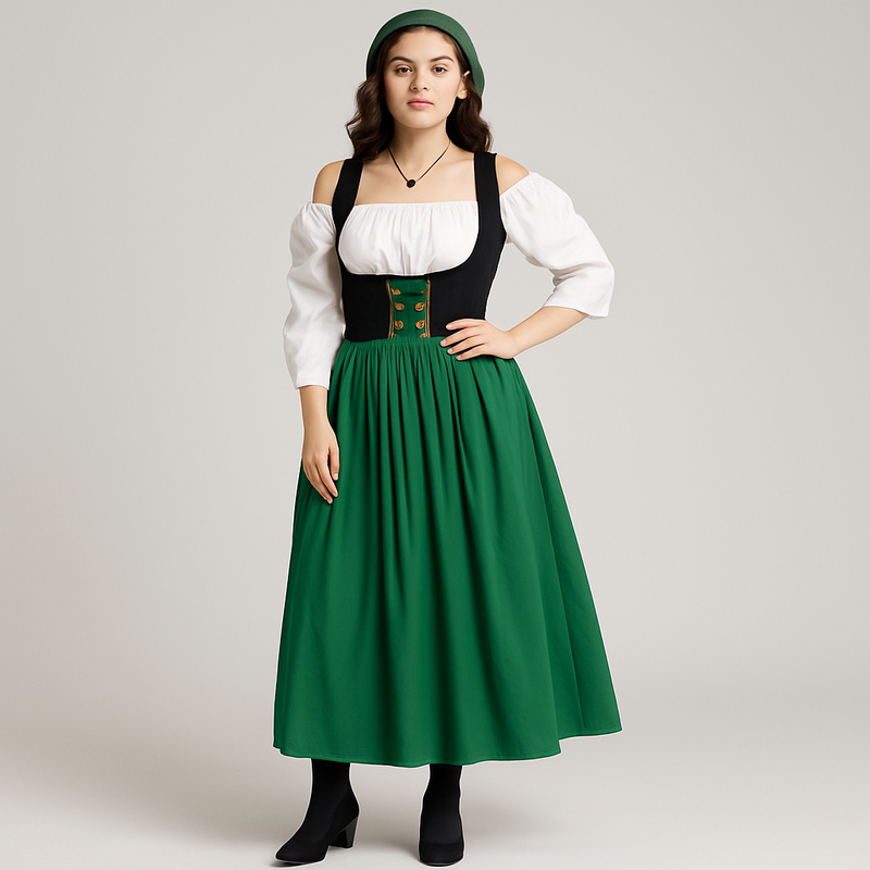 Bayerisches Damen-Dirndl mit integrierter Schürze