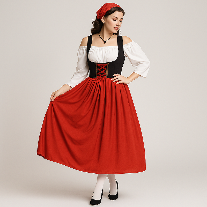 Bayerisches Damen-Dirndl mit integrierter Schürze
