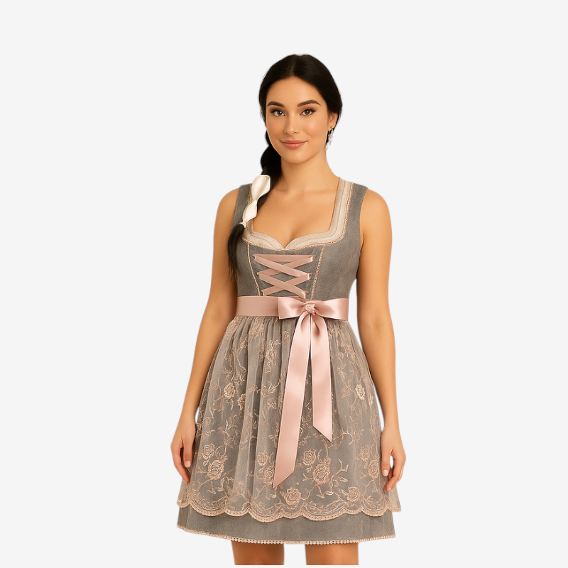 Damen-Dirndl mit Schneeflockenmuster