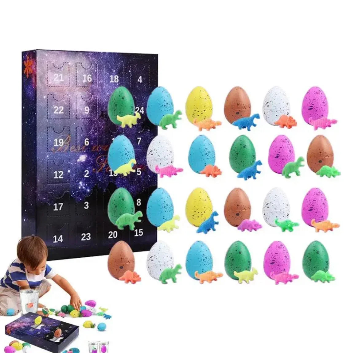 Santasaurs - Adventskalender mit Dinosaurier-Figuren und Spielmatte