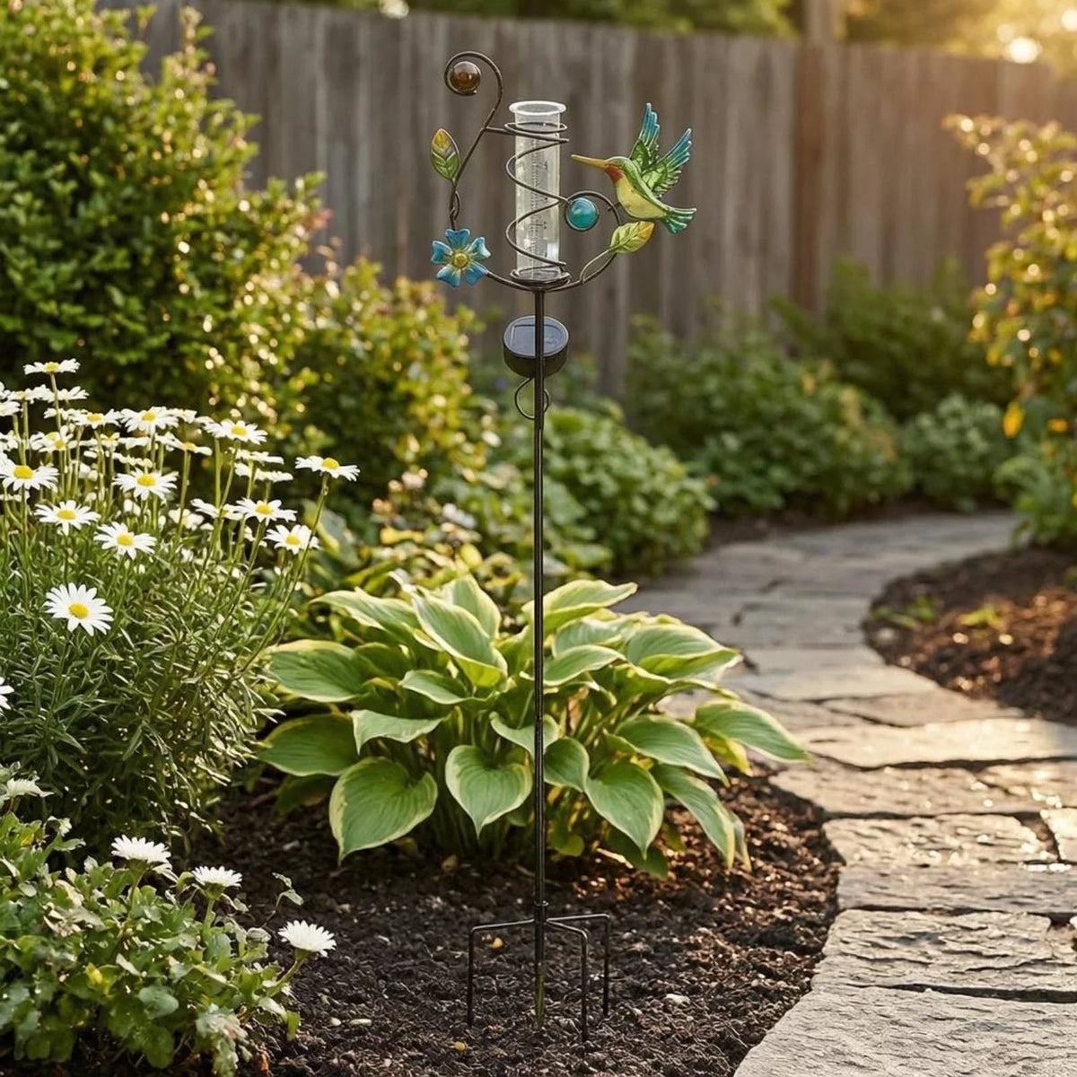 Rainspire - Solarbetriebener Garten-Regenmesser mit Spiraldesign