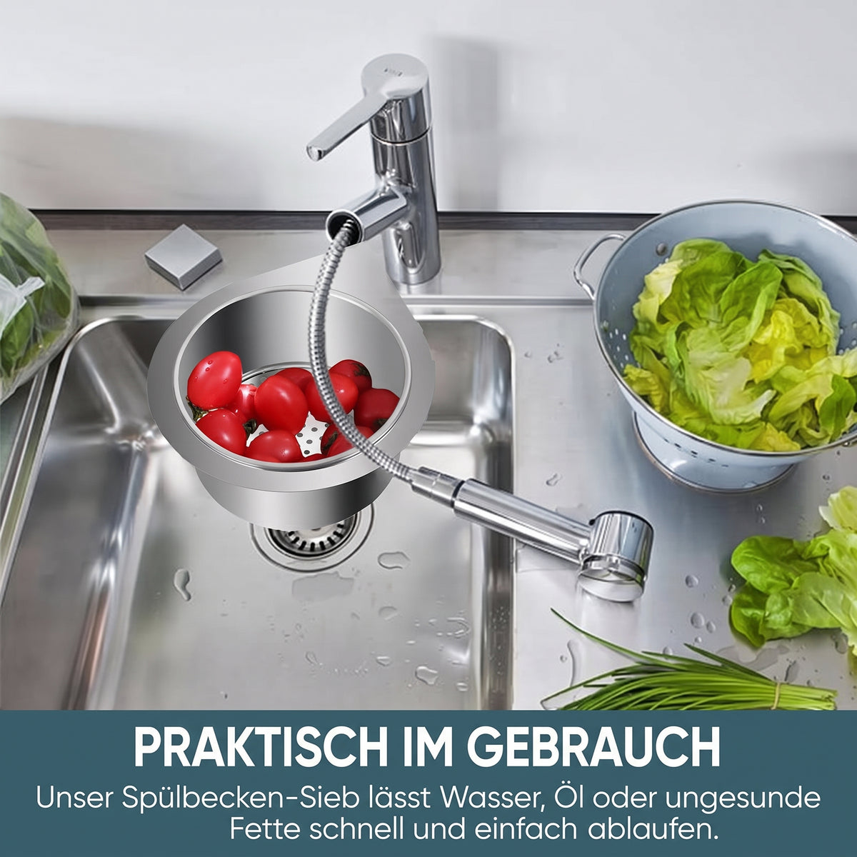 Drain - Dreieckiger Siebkorb für Küchenspülen und Ecken