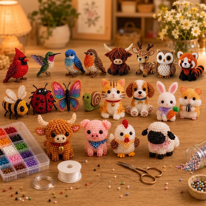 Beadbeast - 3D-Bastelset für Tiere mit Perlen und Anleitung