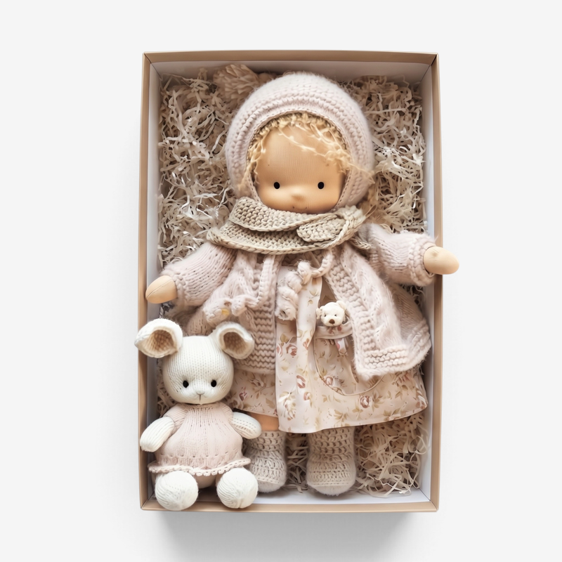 WillowDoll - Handgefertigte Waldorf-Puppe aus Baumwolle und Wolle