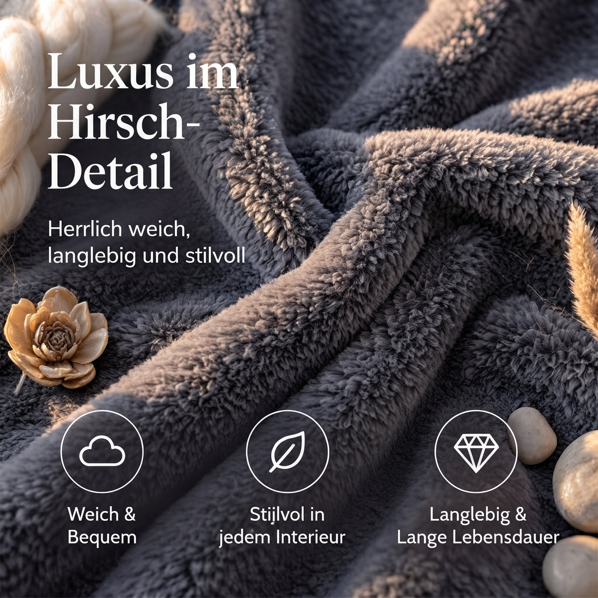 Fleecora - Flauschige Decke mit gerippter Struktur