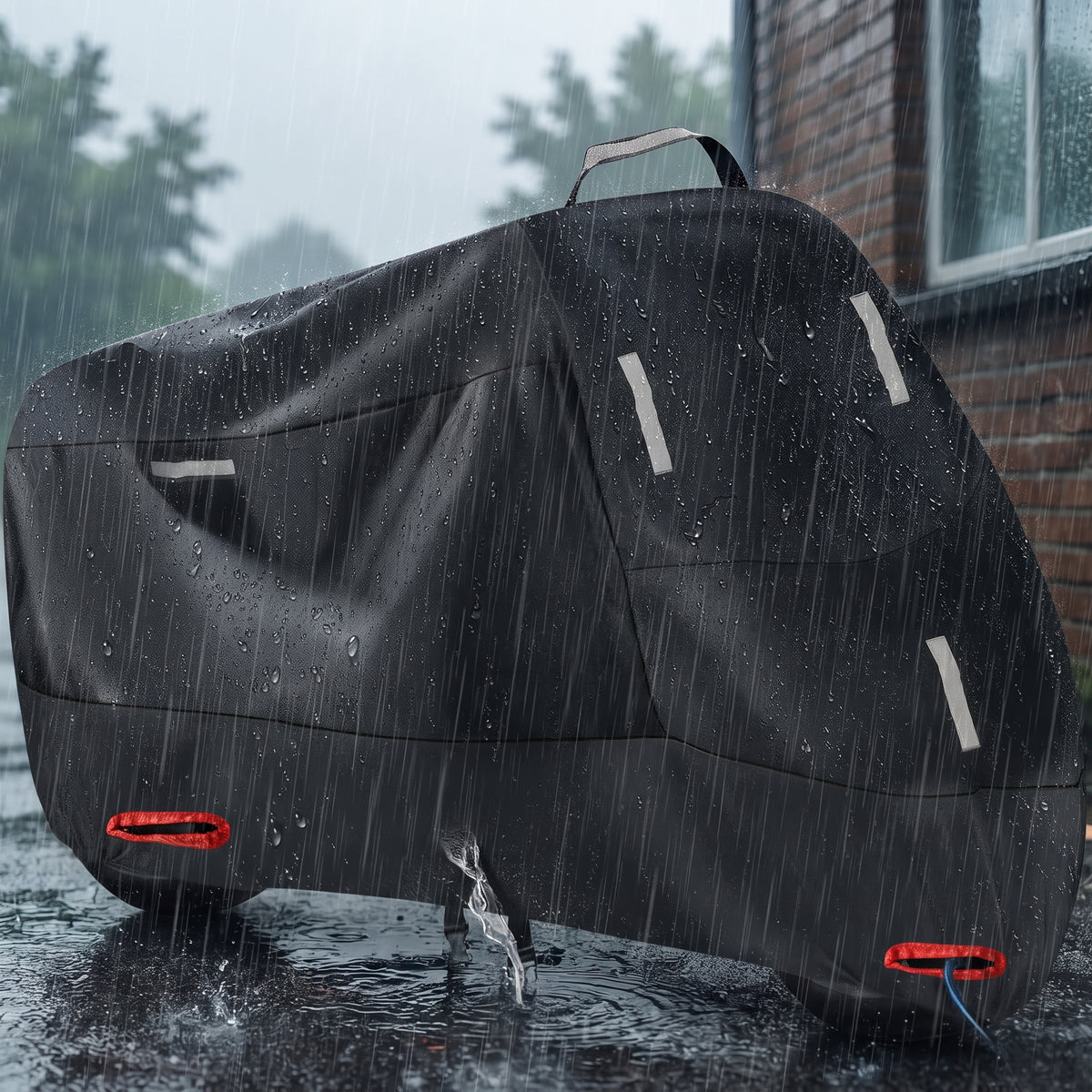 Rainvex - Wetterfeste Motorradabdeckung mit reflektierenden Streifen