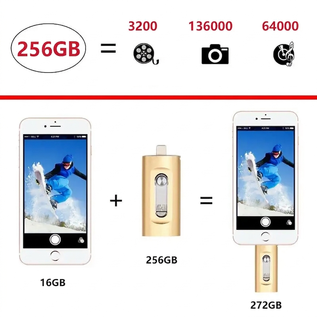 FlashLink – 3-in-1 USB-Stick für iPhone, Android & PC
