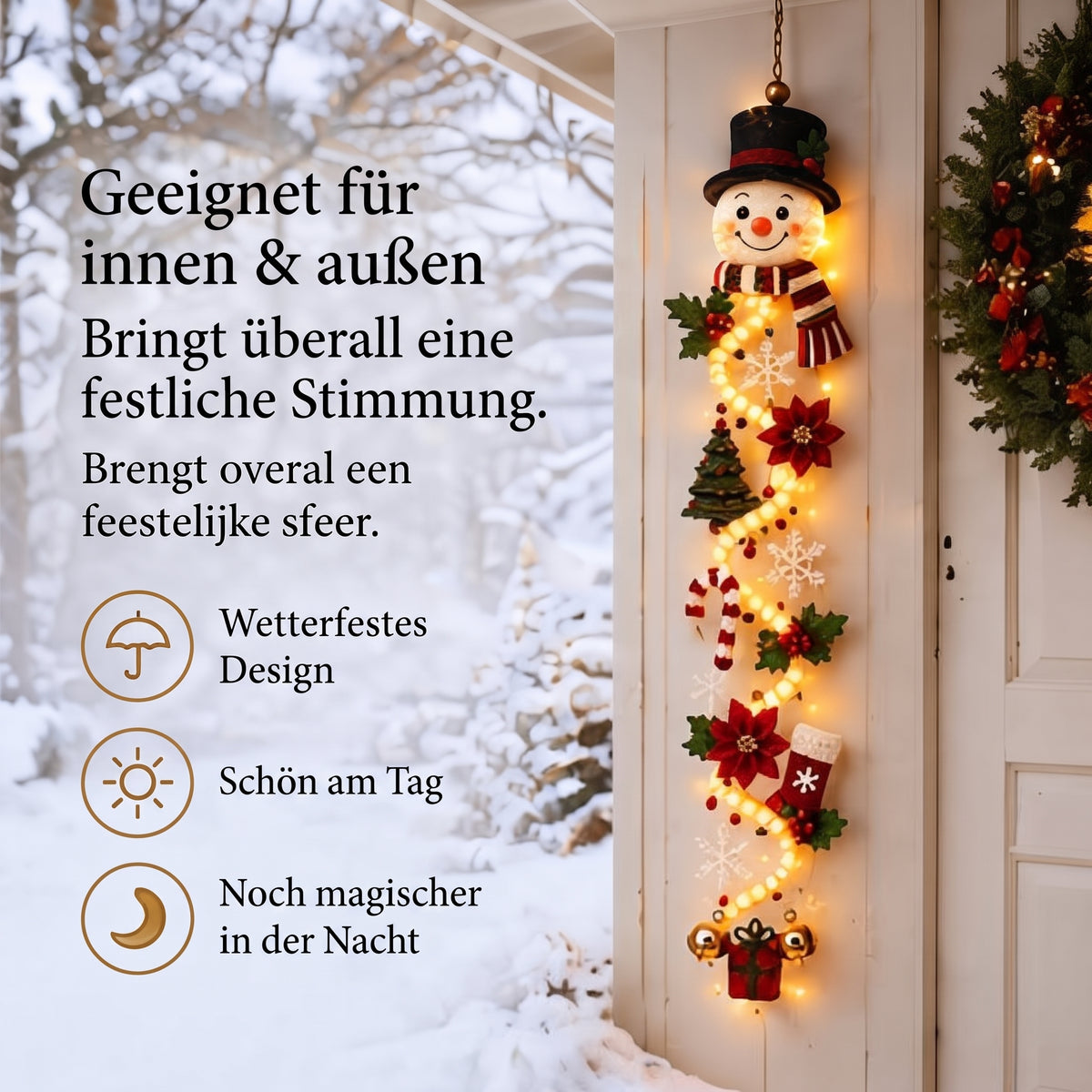 Festipend - LED-KerzhänFestiglow - Dekorative LED-Hängeleuchte für Weihnachtenger für festliche Dekoration