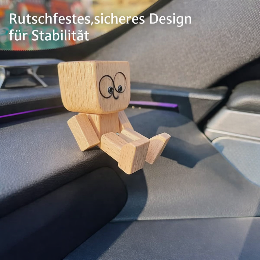 Holz Deko Figur | Bewegliche Wippfunktion | Wechselbare Gesichter | WobbleWood